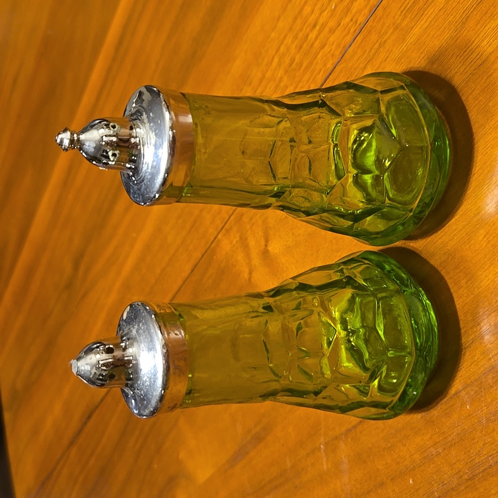 Vintage Viking Glass Salt & Pepper Shakers